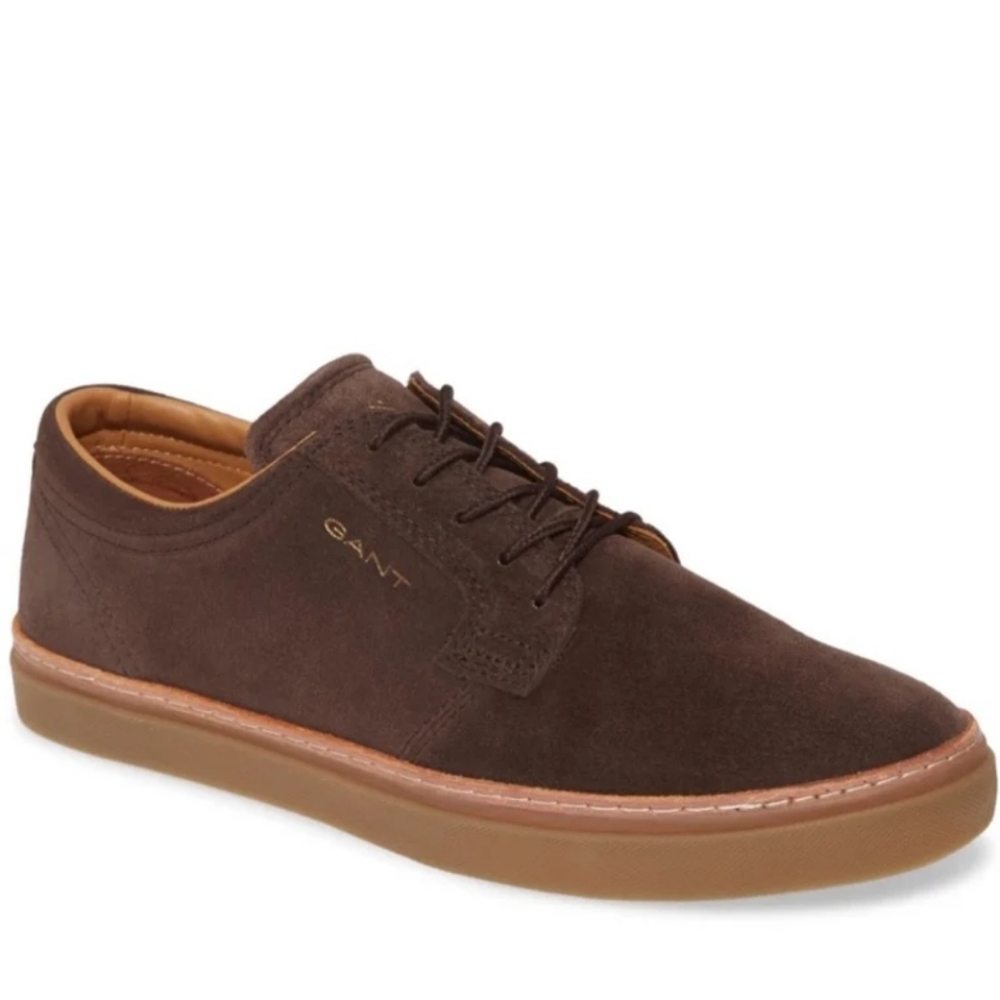 Gant "Bari" Espresso Brown Suede Leather Low Top Sneaker | Men's Size 10, 43